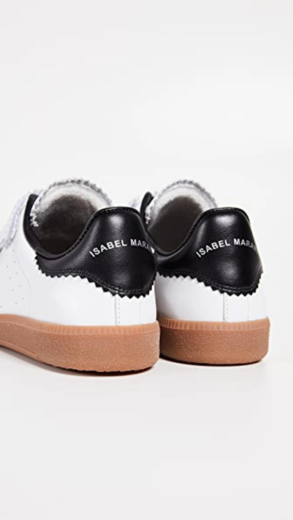 ISABEL MARANT Bryce Suede-trimmed Perforated Leather Sneakers In White Product Image