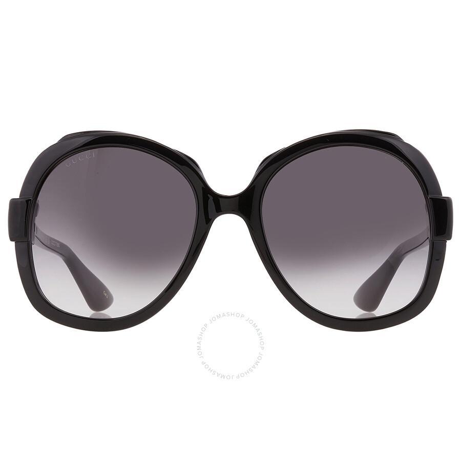 Grey Butterfly Ladies Sunglasses Gg1432s 001 57 In Black / Grey Product Image