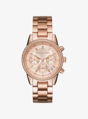 Oversized Pavé Logo -Tone Watch Product Image