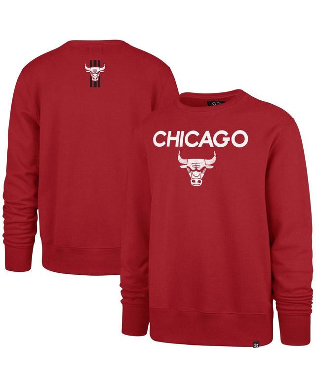 Mens 47 Brand Red Chicago Bulls 2023/24 City Edition Postgame Headline Crew Pullover Sweatshirt Product Image