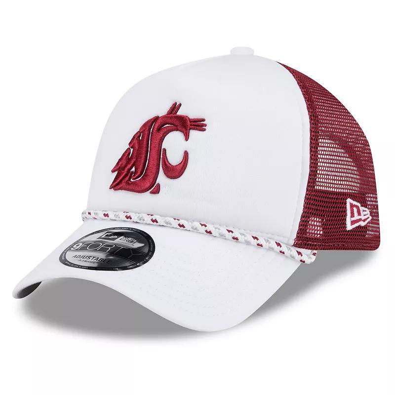 Mens New Era /Crimson Washington State Cougars Court Sport Foam A-Frame 9FORTY Adjustable Trucker Hat Product Image