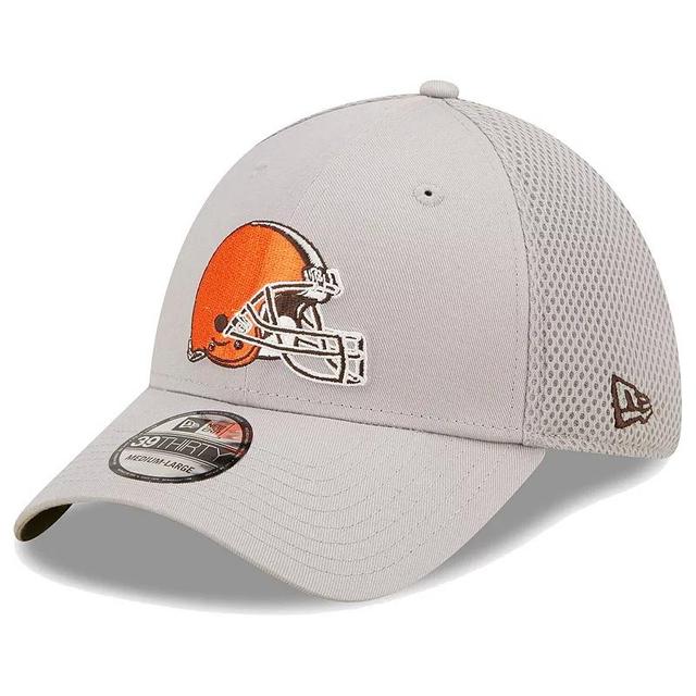 Mens New Era Gray Cleveland Browns Team Neo 39THIRTY Flex Hat Product Image