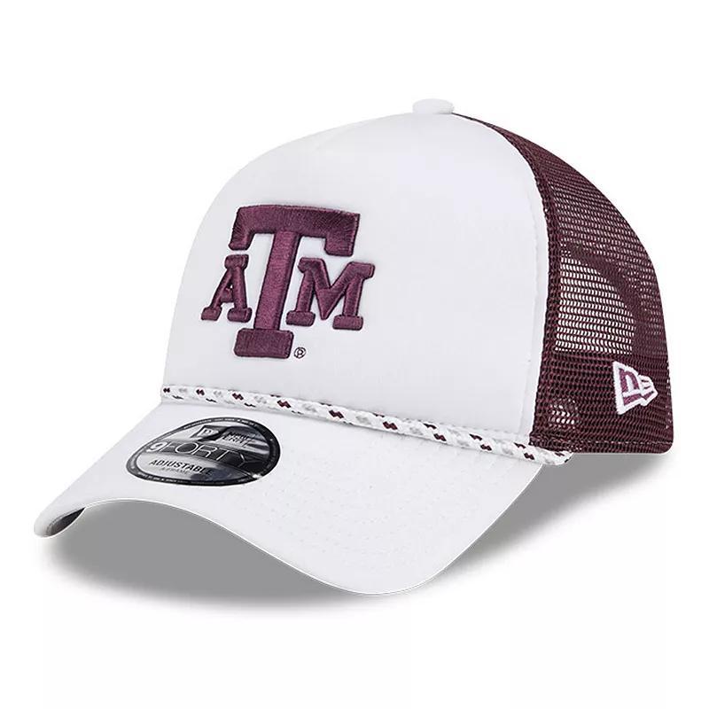 Mens New Era /Maroon Texas A&M Aggies Court Sport Foam A-Frame 9FORTY Adjustable Trucker Hat Product Image