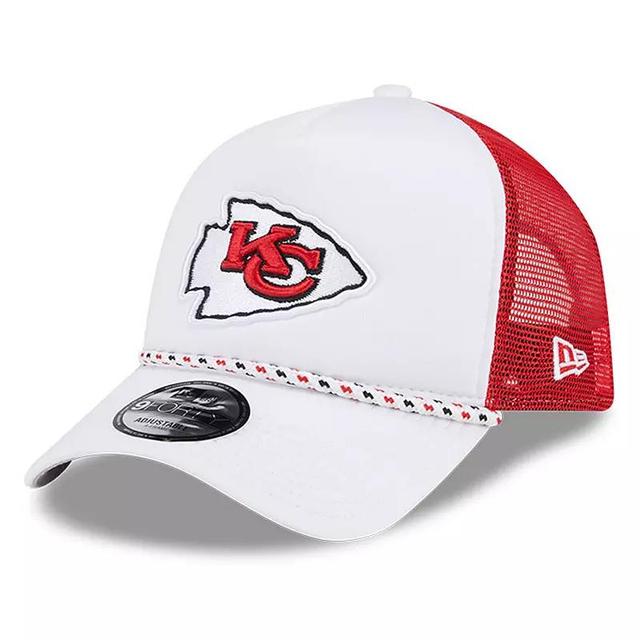 Mens New Era /Red Kansas City Chiefs Court Sport Foam Front A-Frame 9FORTY Adjustable Trucker Hat Product Image