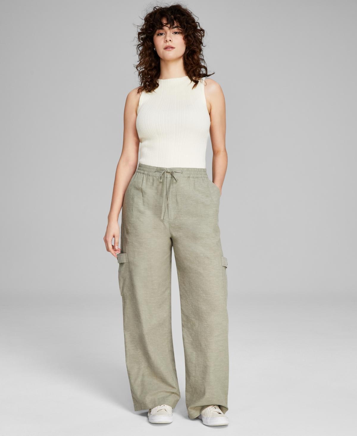 And Now This Womens Linen Blend Cargo Pants, Created for Macys Product Image