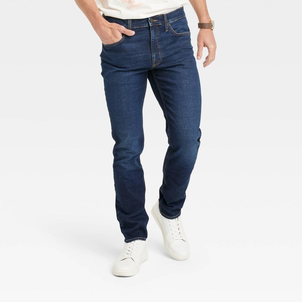 Mens Skinny Fit Jeans - Goodfellow & Co Dark Blue Denim 34x30 Product Image