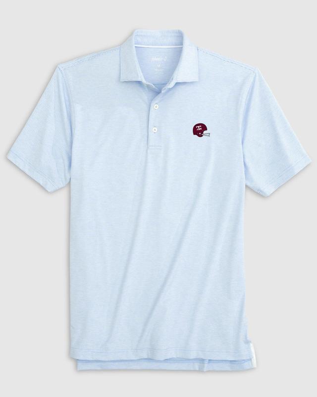 johnnie-O Texas A&M Lyndonn Striped Jersey Performance Polo - Vault Logo Product Image