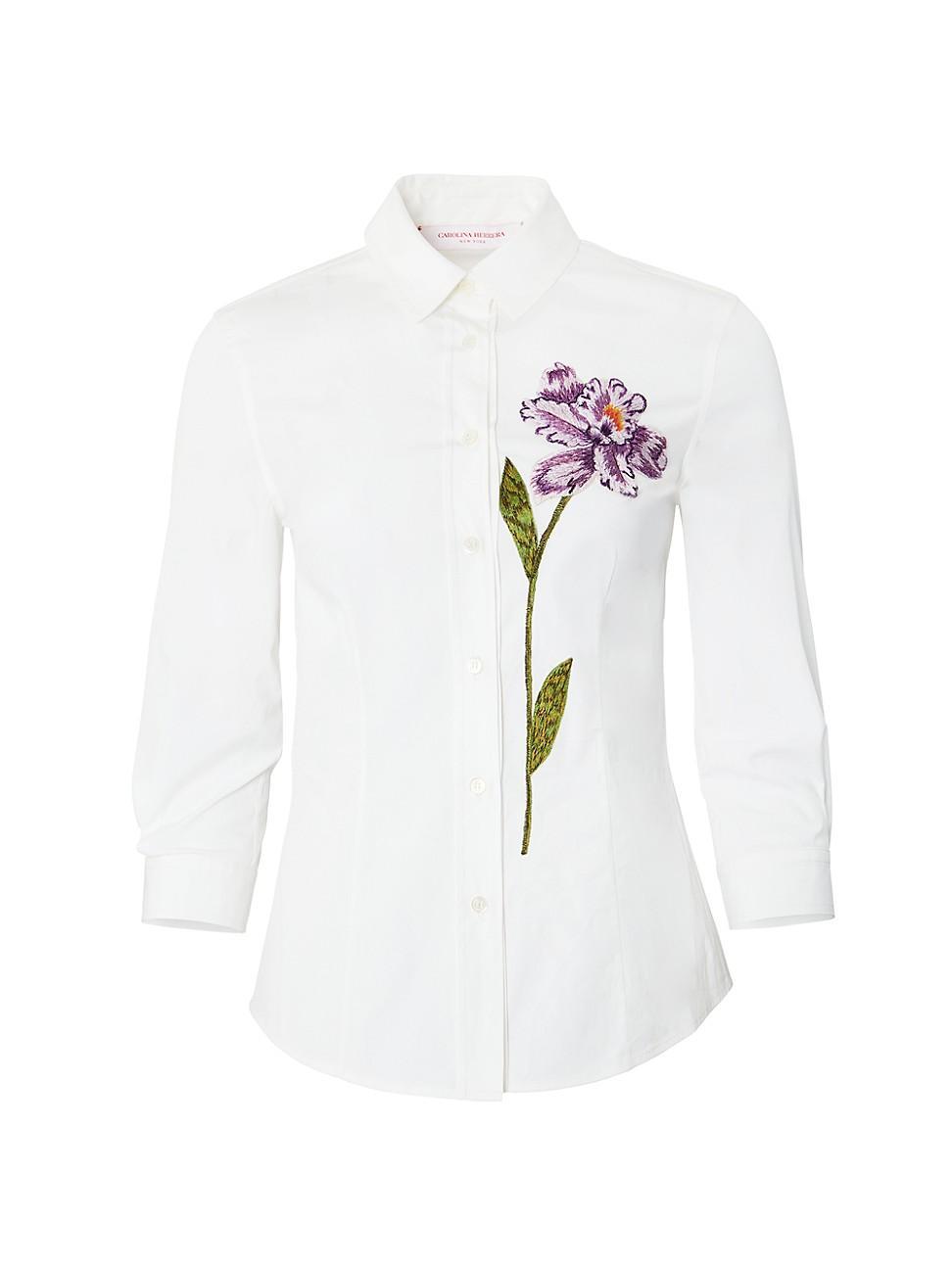 Womens Embroidered Floral Shirt product image