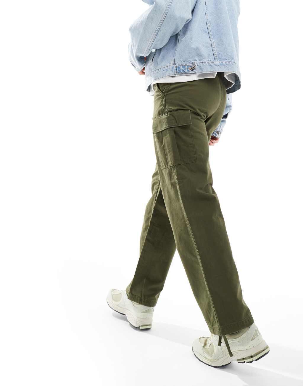 Jack & Jones Bill Barkley wide fit cargo pants in khaki Product Image