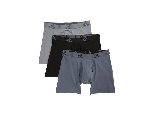 adidas Stretch Cotton Boxer Brief 3-Pack (Onix Grey/Black/Grey) Men's Underwear Product Image