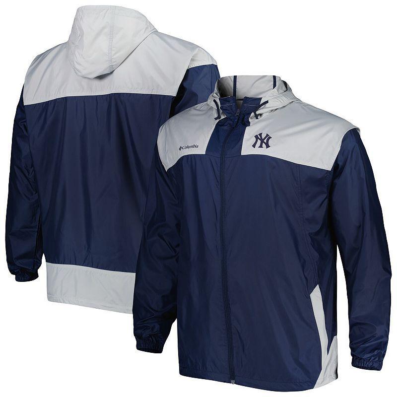 Mens Columbia New York Yankees Flash Forward Challenger Omni-Shade Full-Zip Windbreaker Blue Product Image