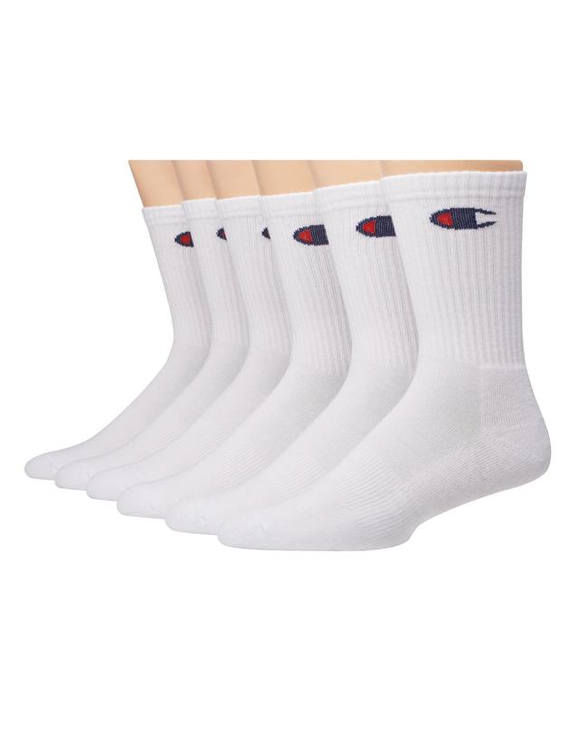 Champion Mens Crew Socks, 6-pairs Heather Grey 6-12 Product Image