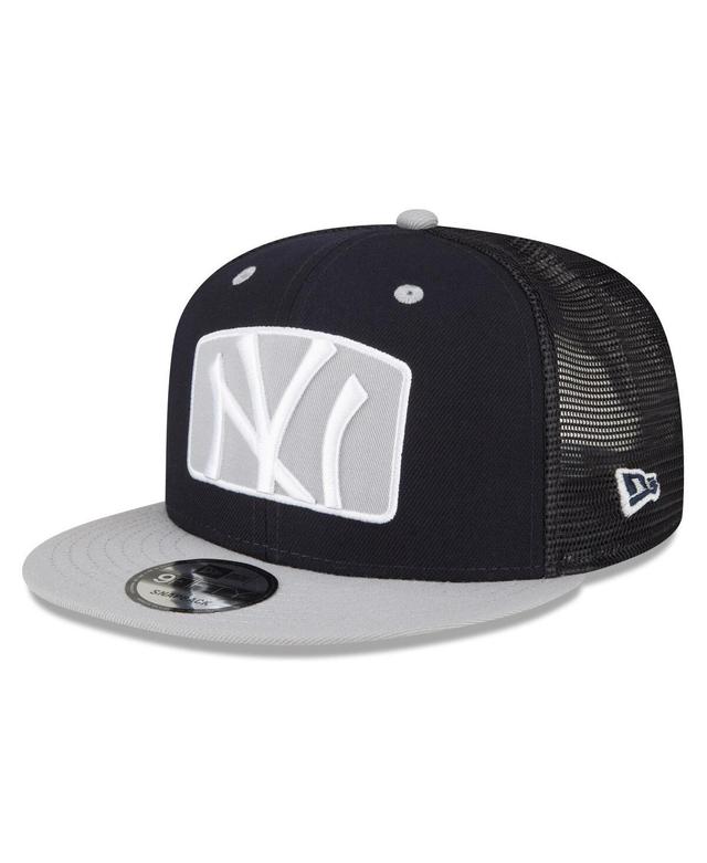 Mens New Era Navy New York Yankees Logo Zoom Trucker 9Fifty Snapback Hat Product Image