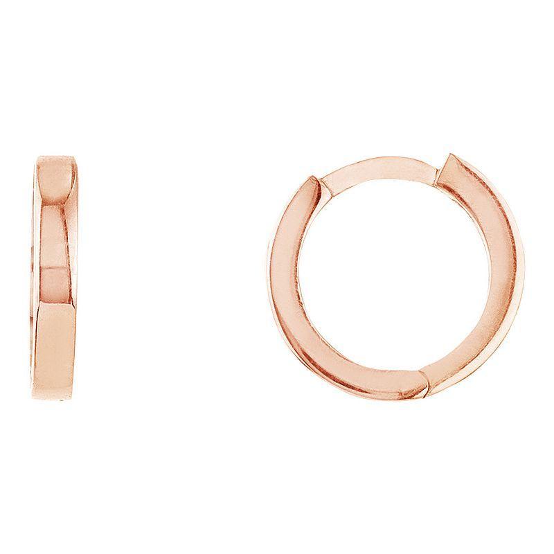 14k Gold Square Huggie Hoop Earrings, Womens, 14k Rsgold Product Image