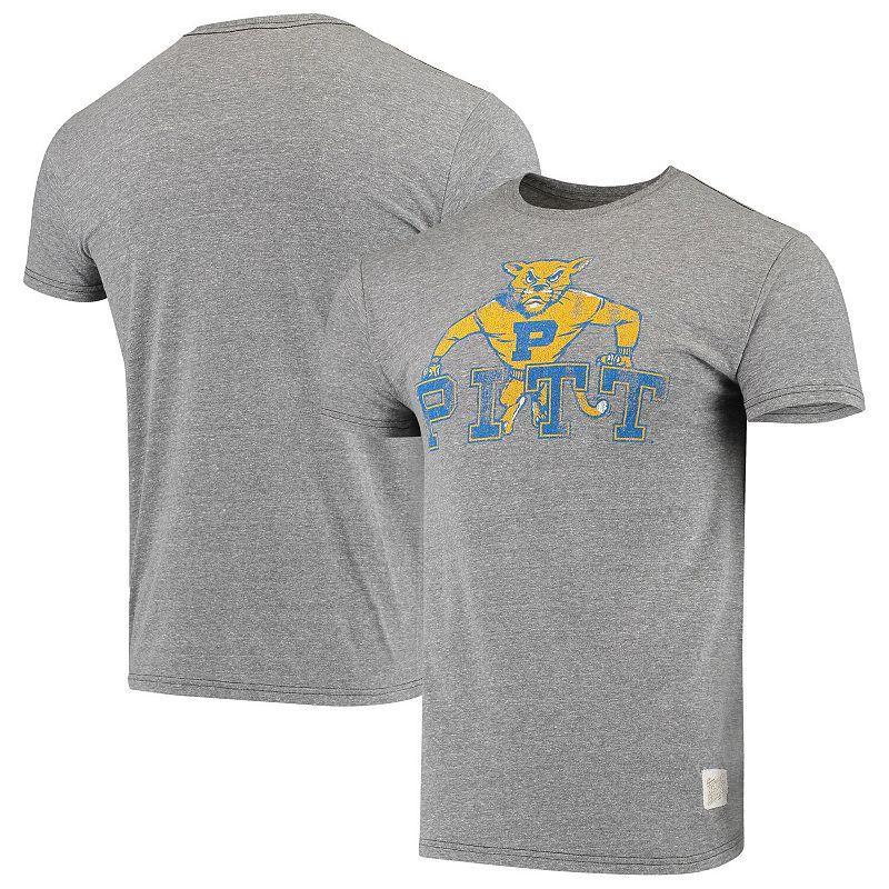 Mens Original Retro Brand Heathered Gray Pitt Panthers Team Vintage Tri-Blend T-Shirt Product Image