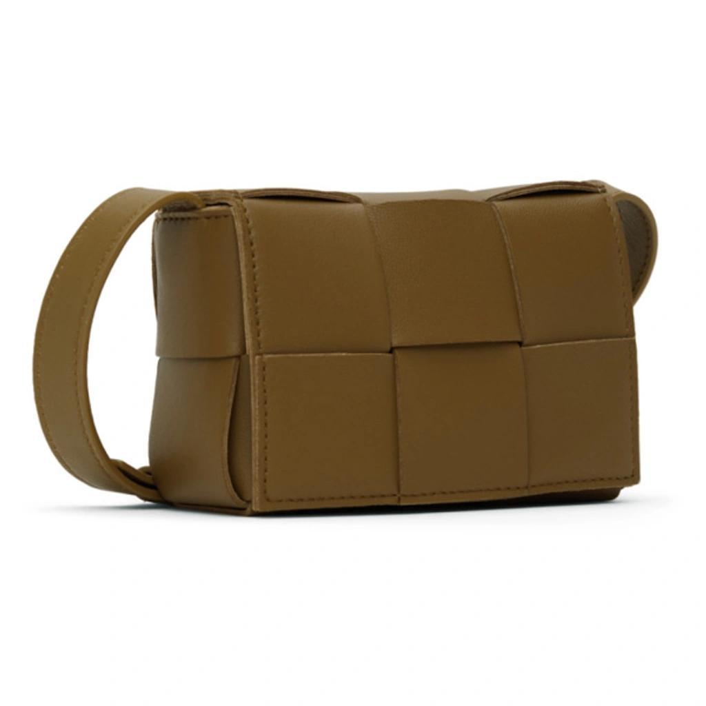 BOTTEGA VENETA Brown Mini Cassette Bag In Taupe/grey/gold Product Image