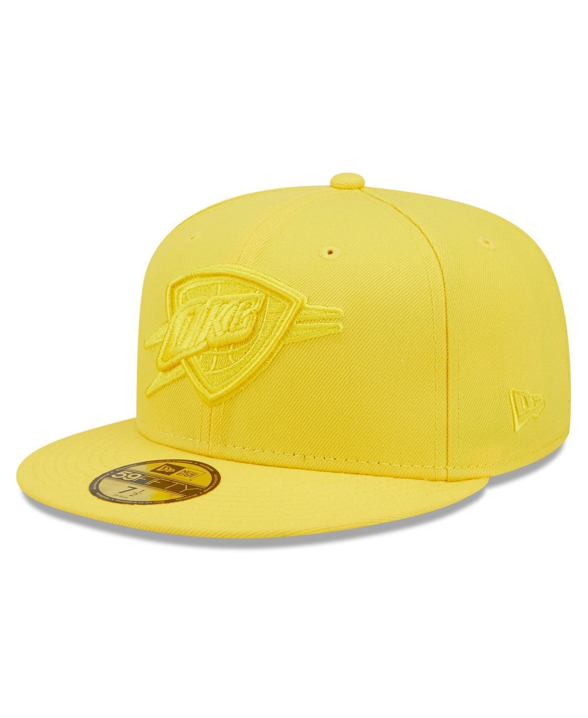 Mens New Era Yellow Oklahoma City Thunder Color Pack 59FIFTY Fitted Hat Product Image