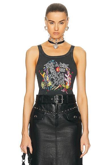 Alessandra Rich Jersey Tank Top Charcoal. (also in ). Product Image