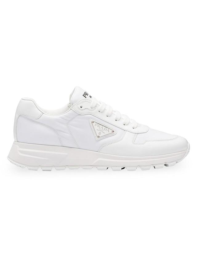 Mens Prada Re-Nylon and Brushed Leather Sneakers Product Image