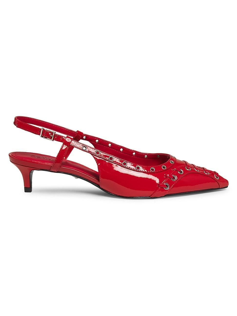 Womens Ruth Mid 50MM Patent Leather Slingback Pumps Product Image