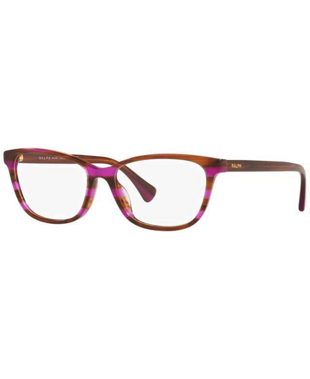 Ralph Lauren RA7133U Womens Pillow Eyeglasses - Striped Brown Violet Product Image