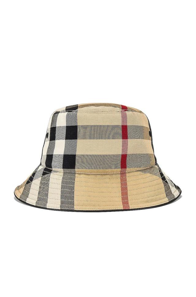 Womens Check Canvas Bucket Hat Product Image