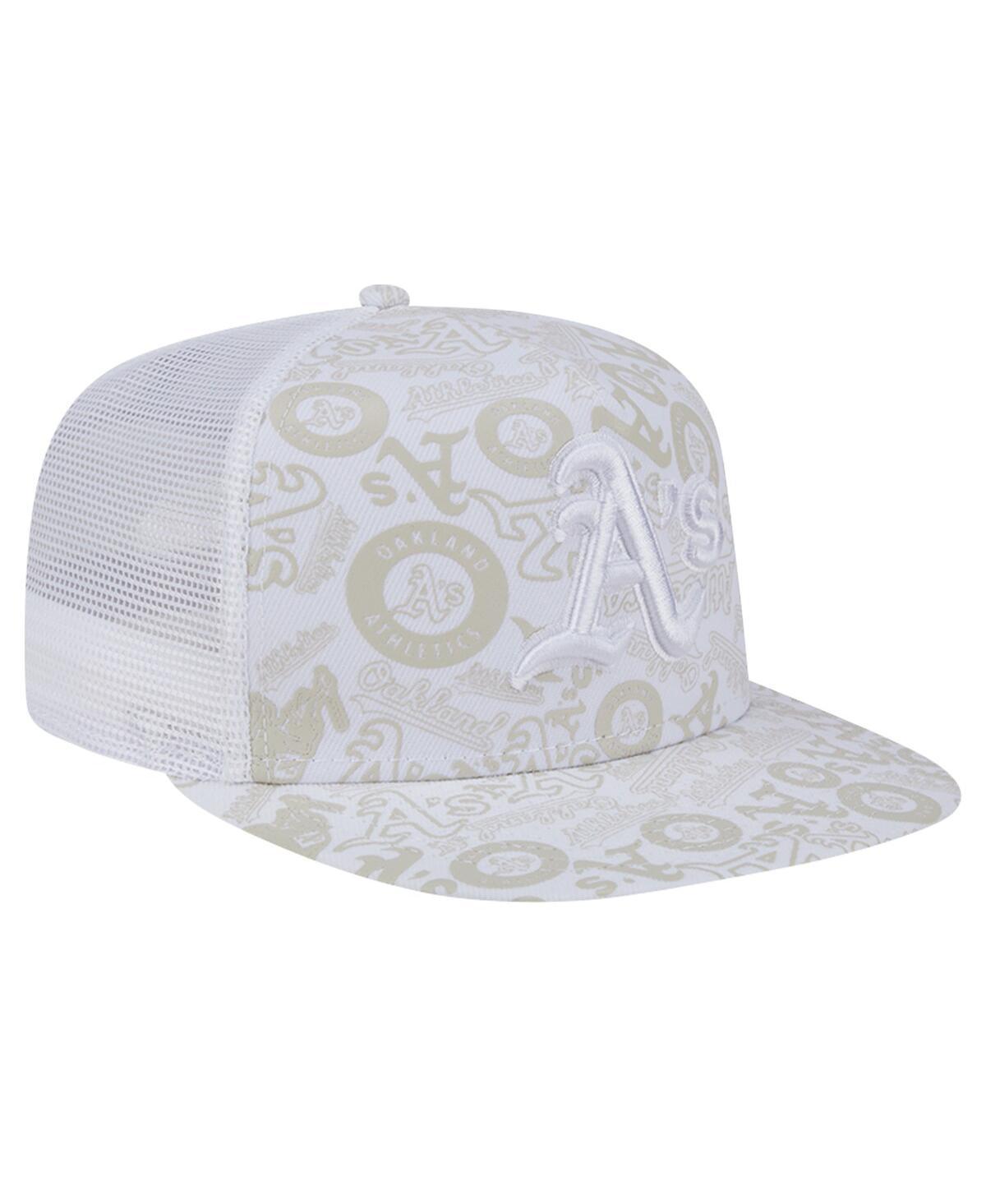 Mens New Era Oakland Athletics Logo Dunes A-Frame Trucker 9FIFTY Snapback Hat Product Image