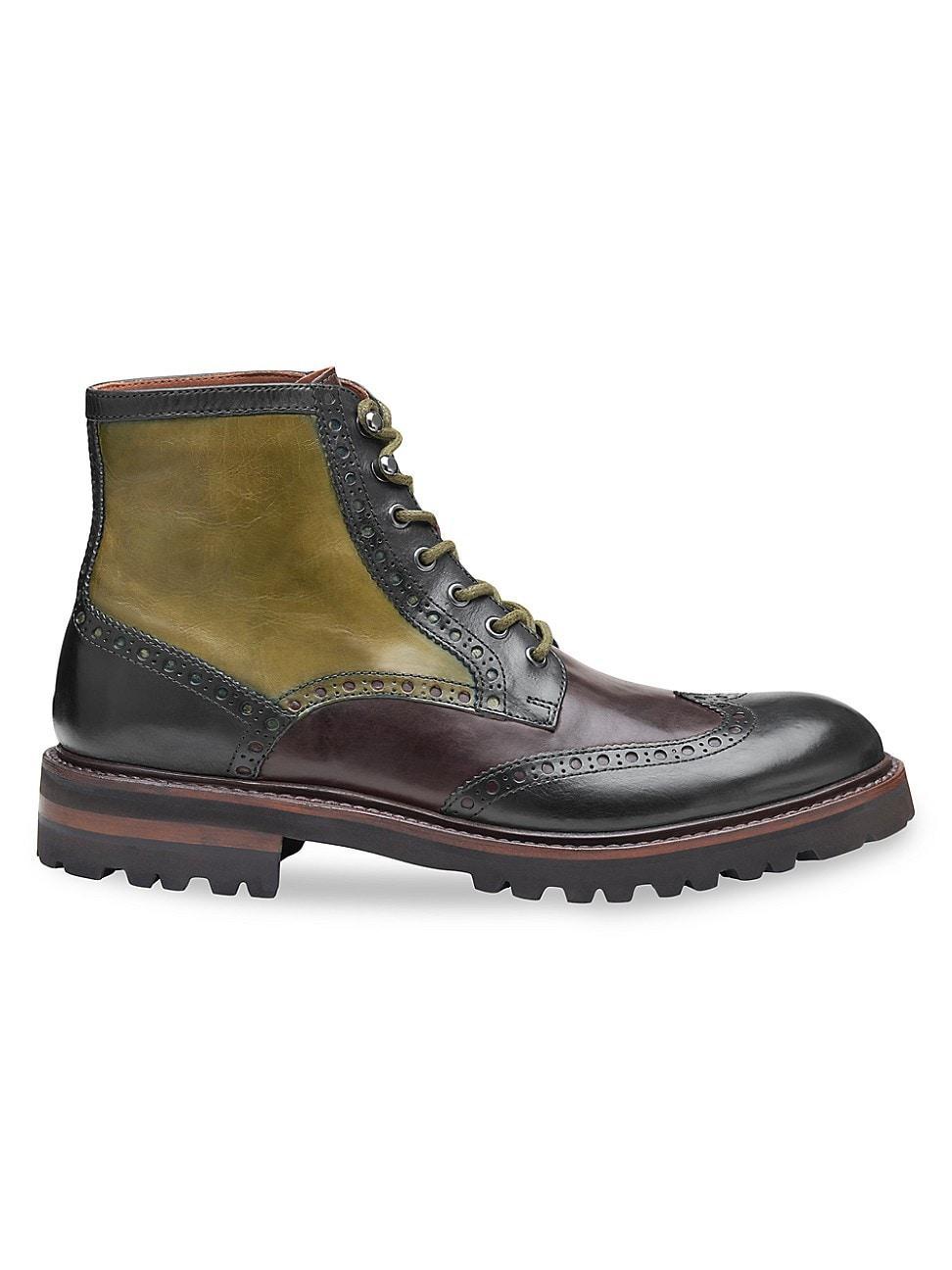 Mens Dudley Lug Wingtip Leather Ankle Boots Product Image