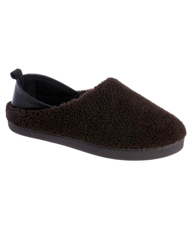 isotoner Memory Foam Berber Garrett Mens Closed Back Slippers Dark Brown Product Image