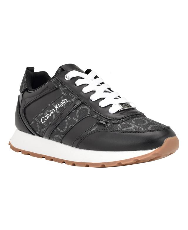 Calvin Klein Womens Carlla Round Toe Lace-up Sneakers Product Image