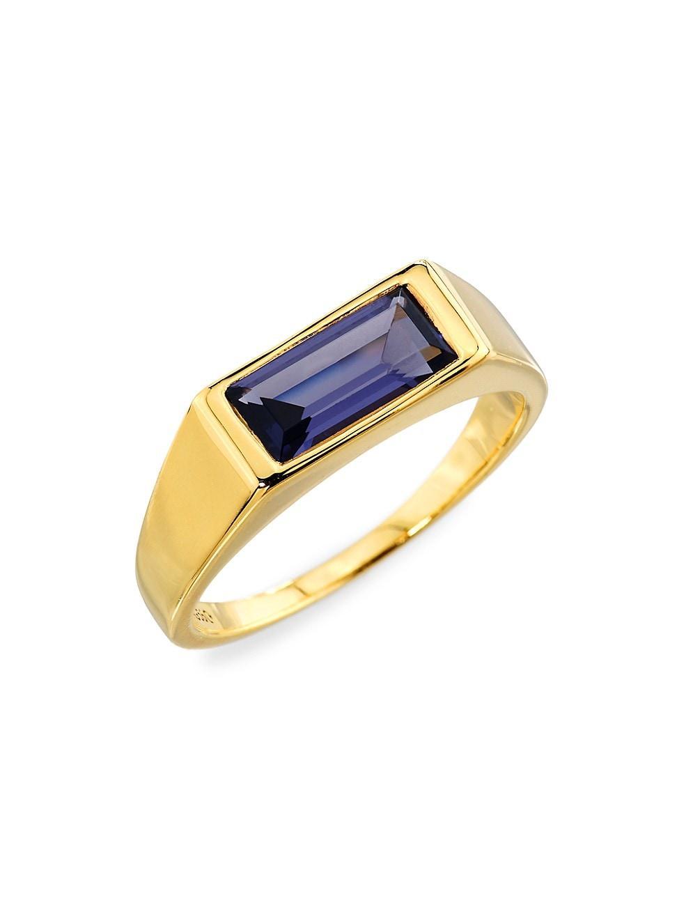 Womens Harald 22K-Gold-Plated & Nano Gemstone Ring Product Image