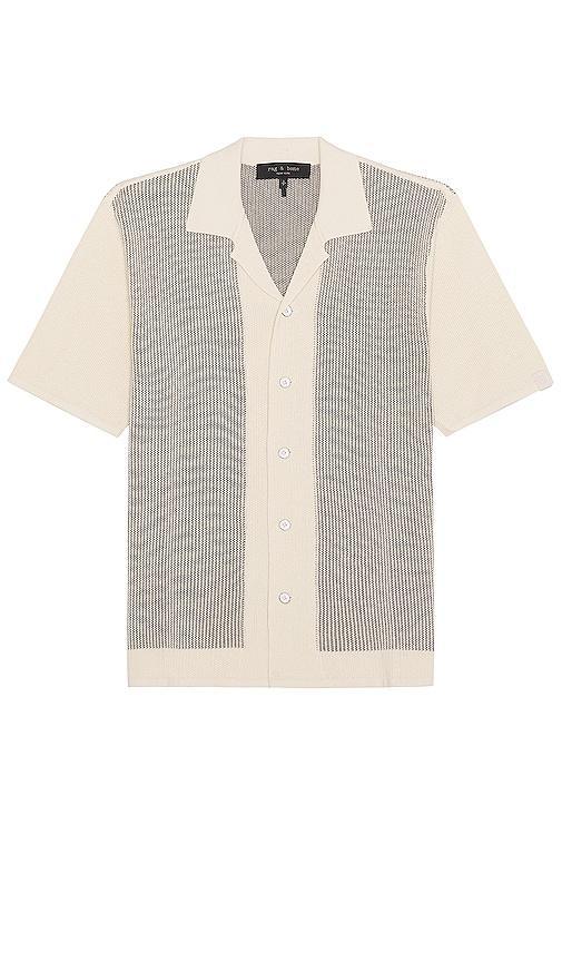 rag & bone Harvey Short Sleeve Knit Button-Up Camp Shirt Product Image