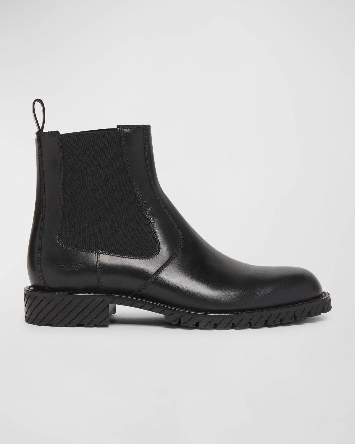 Mens Leather Combat Chelsea Boots product image