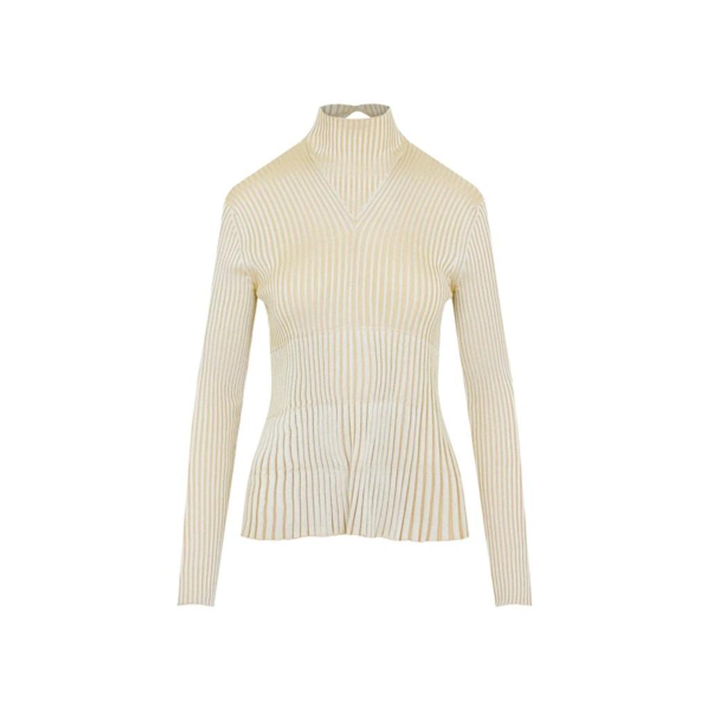 Silk And Viscose Knit Sweater In Camomile Product Image