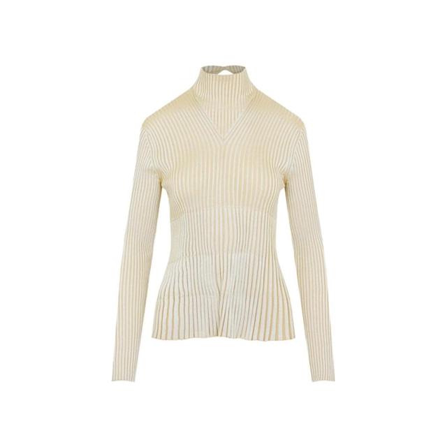 Silk And Viscose Knit Sweater In Camomile Product Image