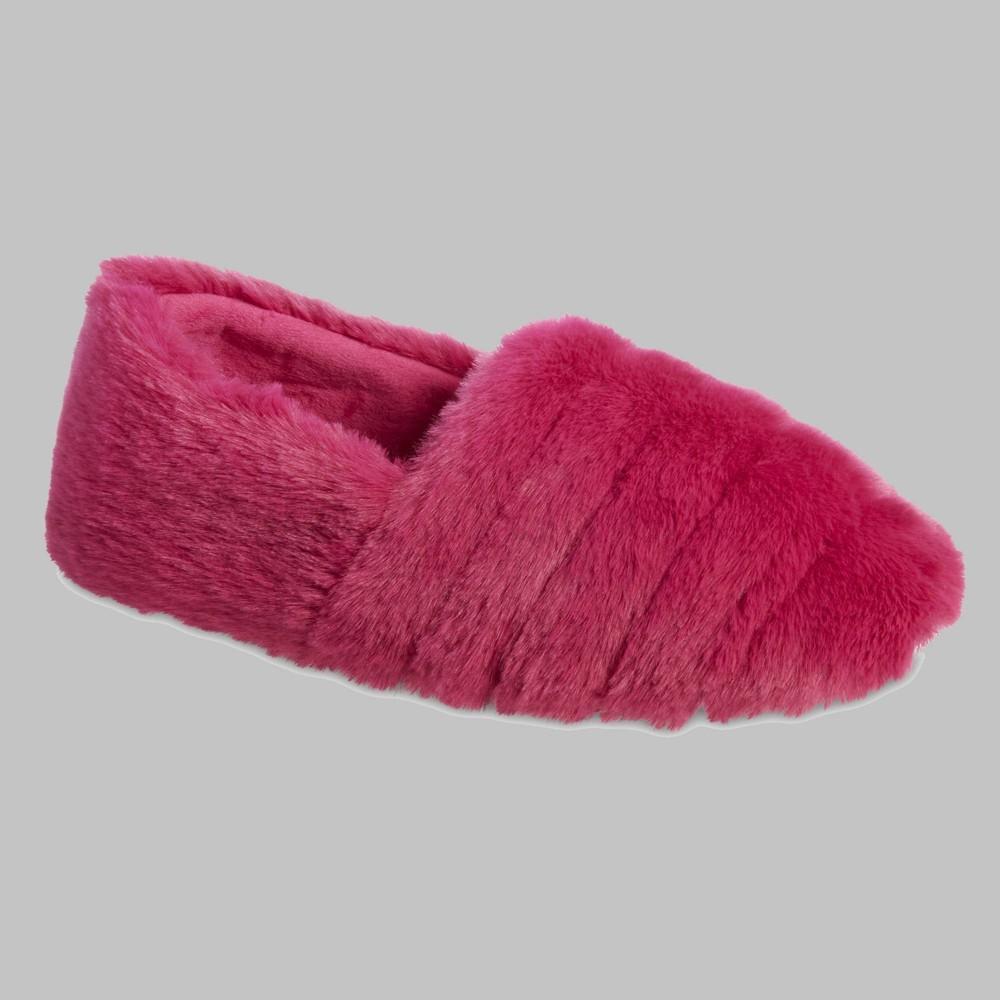 Isotoner Womens Shay Faux Fur Slip-on Slippers - Berry Pink Product Image