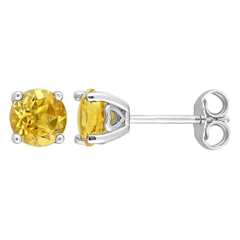 Stella Grace Sterling Silver & Gemstone Round Stud Earrings, Womens, Yellow Product Image