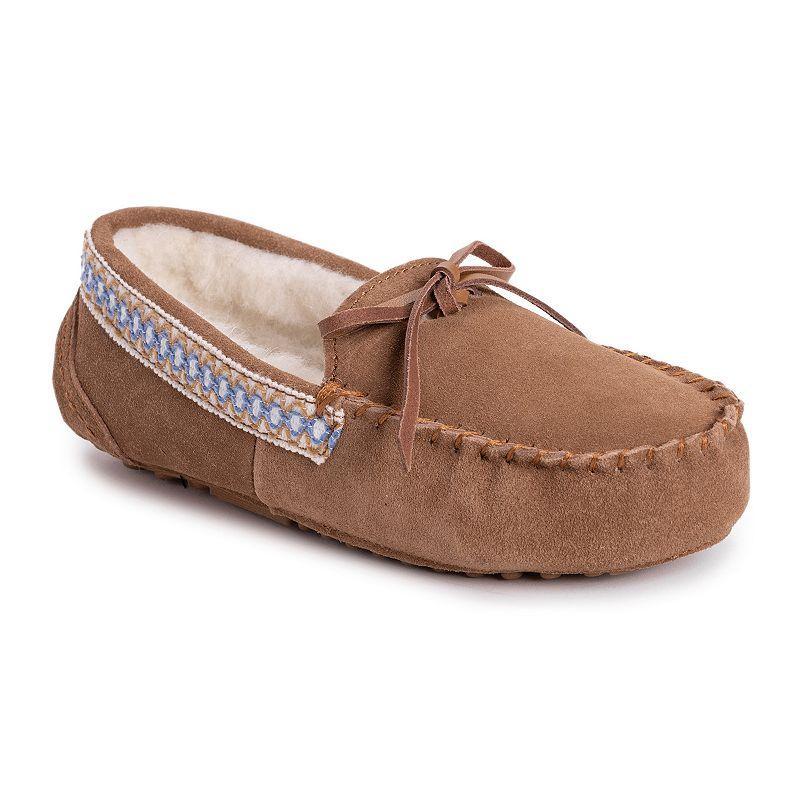 MUK LUKS Jane Womens Suede Moccasin Slippers Product Image