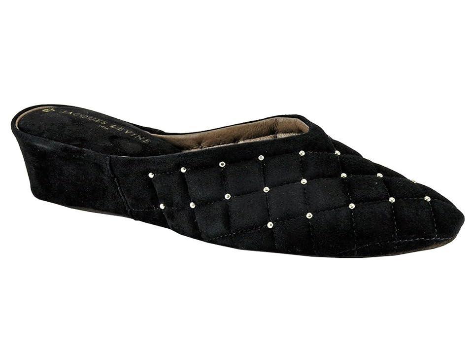 Quilted Suede Studded Wedge Slippers Product Image