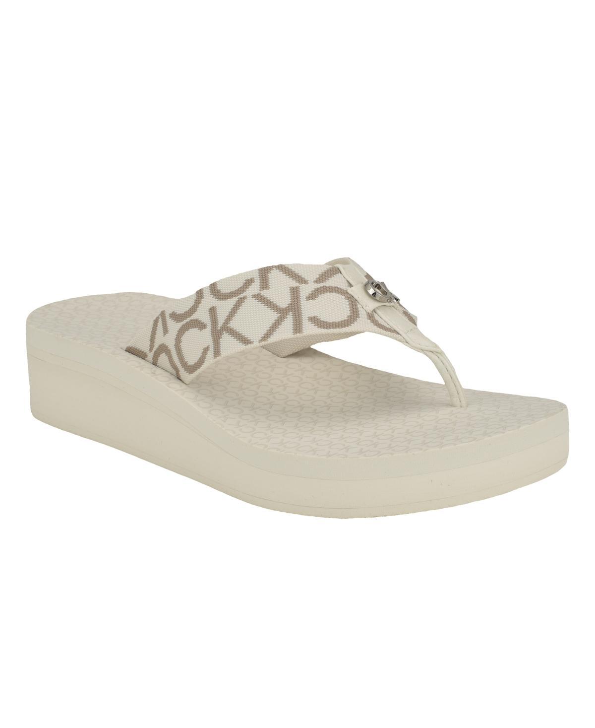 Calvin Klein Womens Meena Beach Slip-On Wedge Flip Flops Product Image