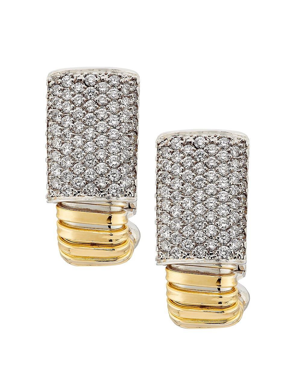 Womens Via Mercanti 18K Yellow Gold & 1.07 TCW Diamond Earrings Product Image