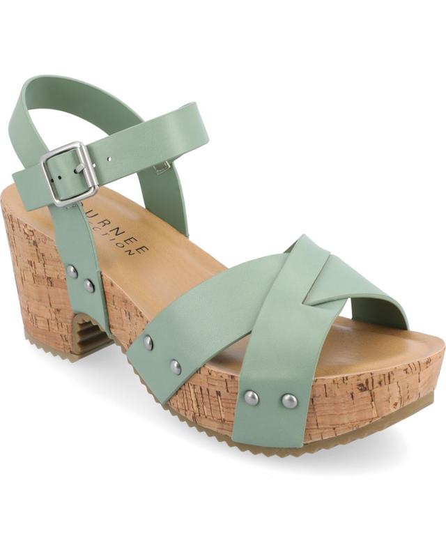 Journee Collection Valentina Womens Platform Sandals Product Image