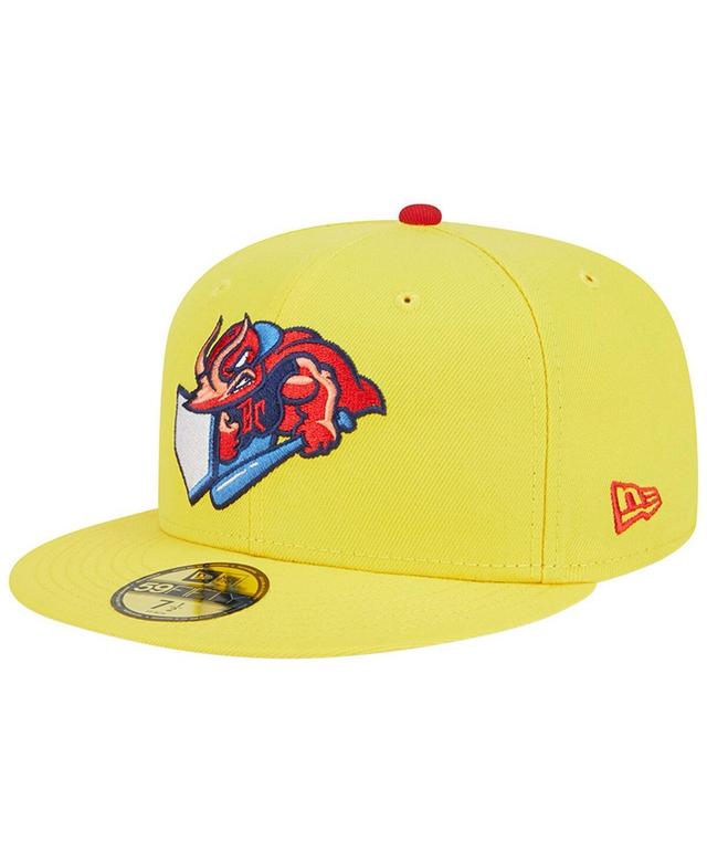 Mens New Era Yellow Jacksonville Jumbo Shrimp Theme Nights Captain Crustacean 59FIFTY Fitted Hat Product Image