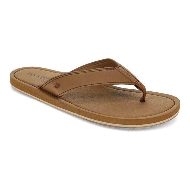 Dockers Mens Every Day Flip Flop Sandals Beig/Green Product Image