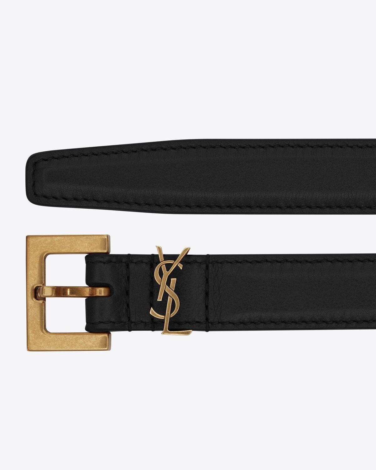 CASSANDRE THIN BELT WITH SQUARE BUCKLE IN BOX SAINT LAURENT LEATHER | Saint Laurent | YSL.com Product Image