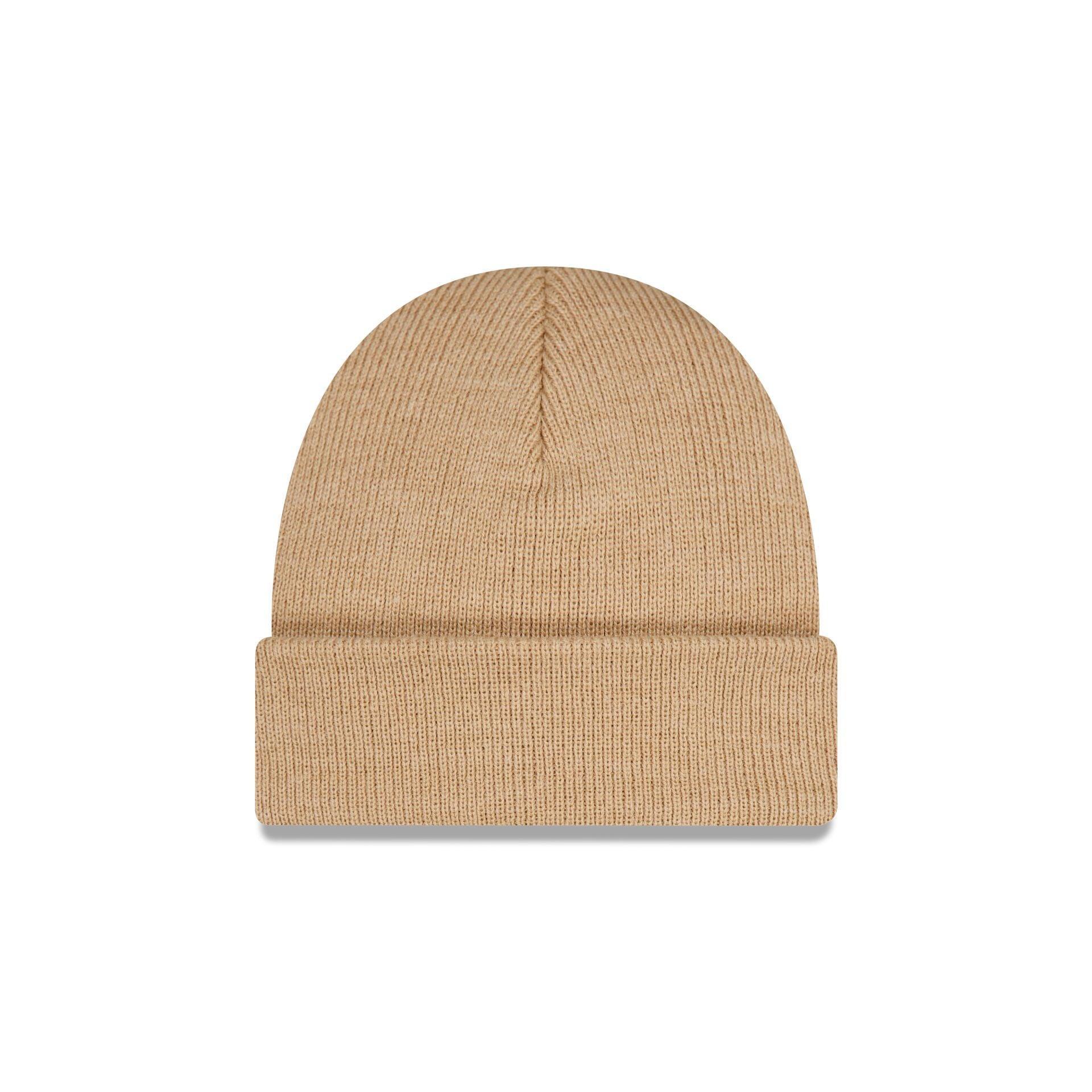 New Era Beige Short Cuff Knit Beanie Male Product Image