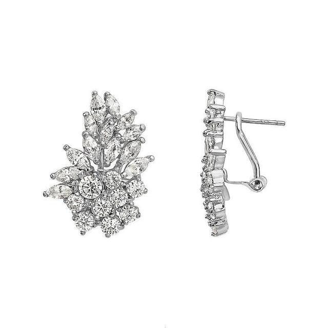 Sterling Silver Cubic Zirconia Stud Earrings, Womens, White Product Image