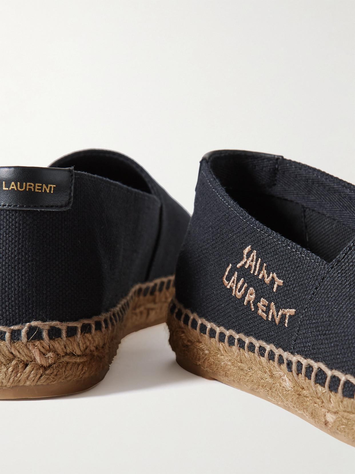 SAINT LAURENT Embroidered Canvas Espadrilles In Black Product Image