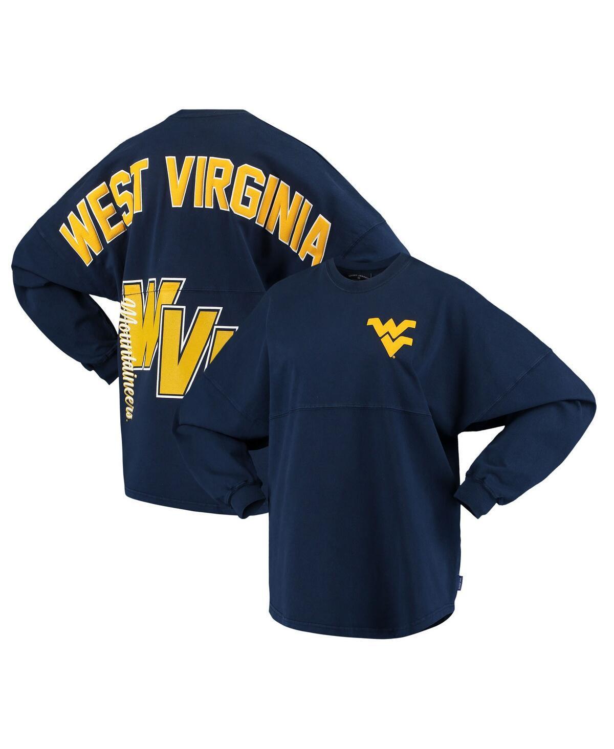 Womens Navy West Virginia Mountaineers Loud n Proud Spirit Jersey T-shirt Product Image