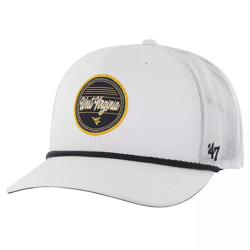 Mens 47 Brand White West Virginia Mountaineers Fairway Trucker Adjustable Hat Product Image